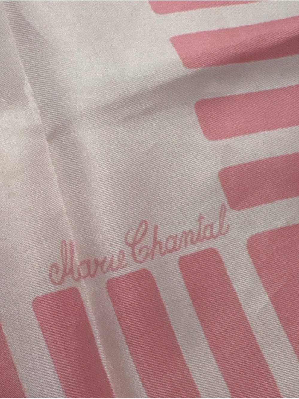 Vintage Marie Chantal Pink and White
Scarf Kerchief 19”X19” Square - Picture 4 of 9